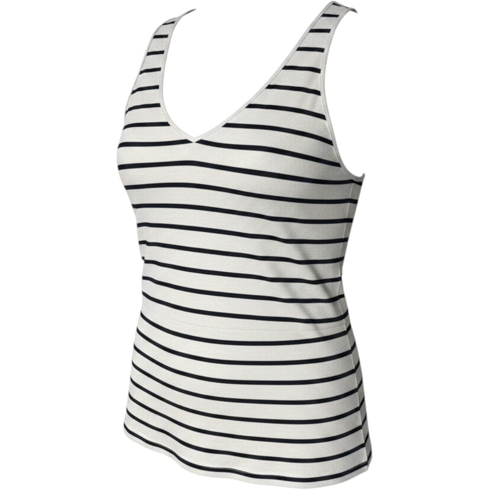 Old Navy Luxe Black & White Sleeveless Tank Top, Size XL Soft Striped Swing